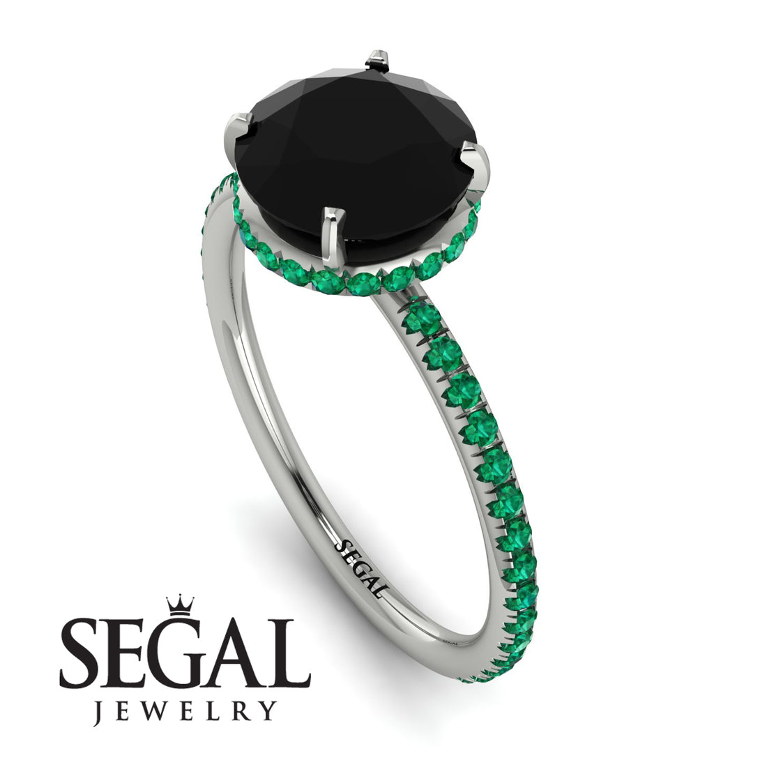 Hidden Halo Black Diamond Ring - Fiona No. 24