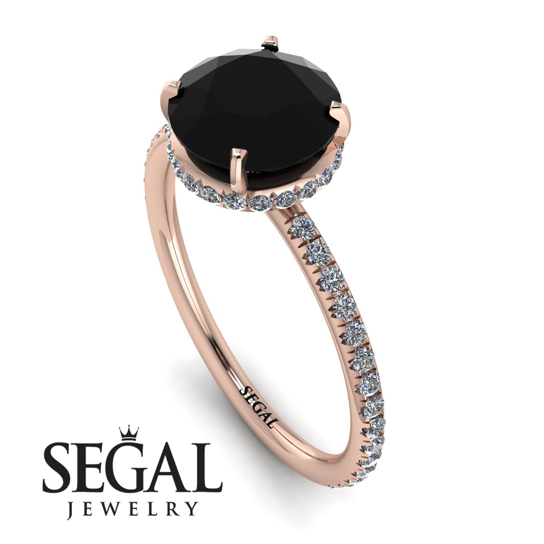 Hidden Halo Black Diamond Ring - Fiona No. 8