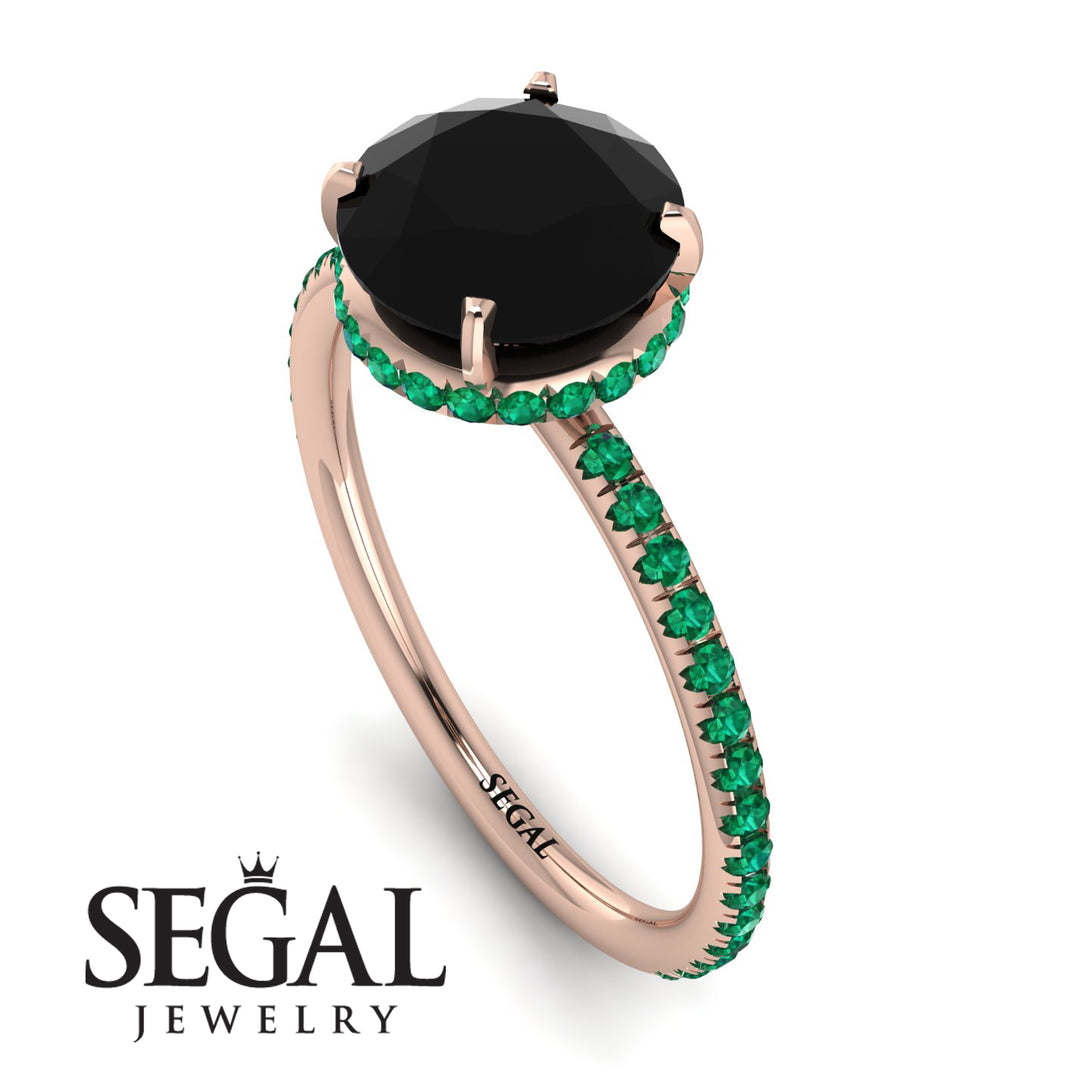 Hidden Halo Black Diamond Ring - Fiona No. 23