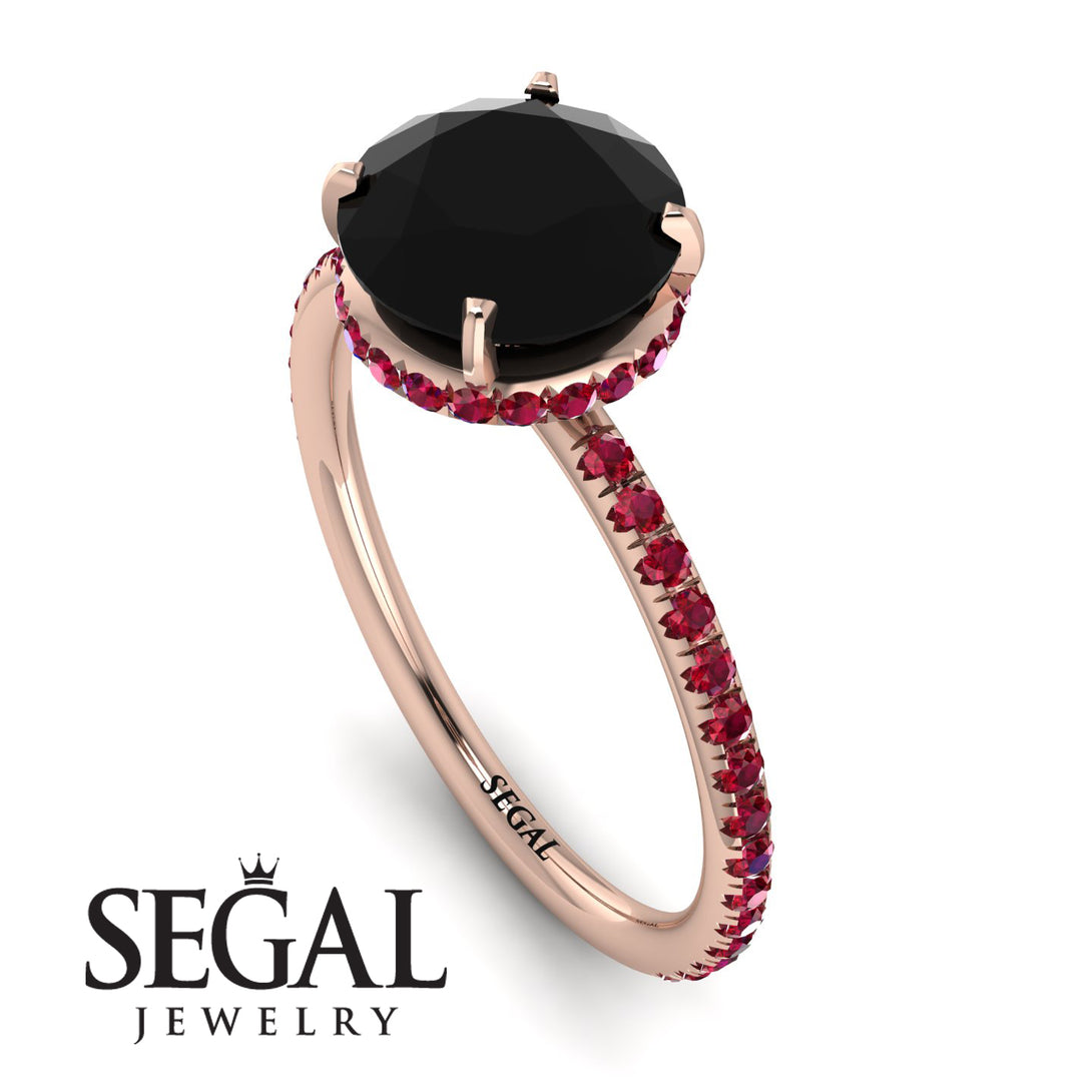 Hidden Halo Black Diamond Ring - Fiona No. 53