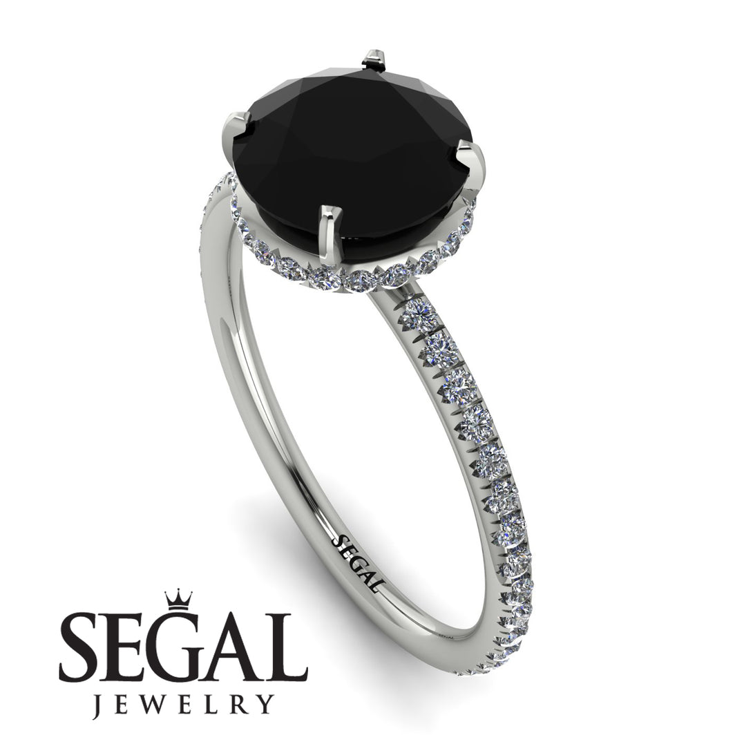 Hidden Halo Black Diamond Ring - Fiona No. 9