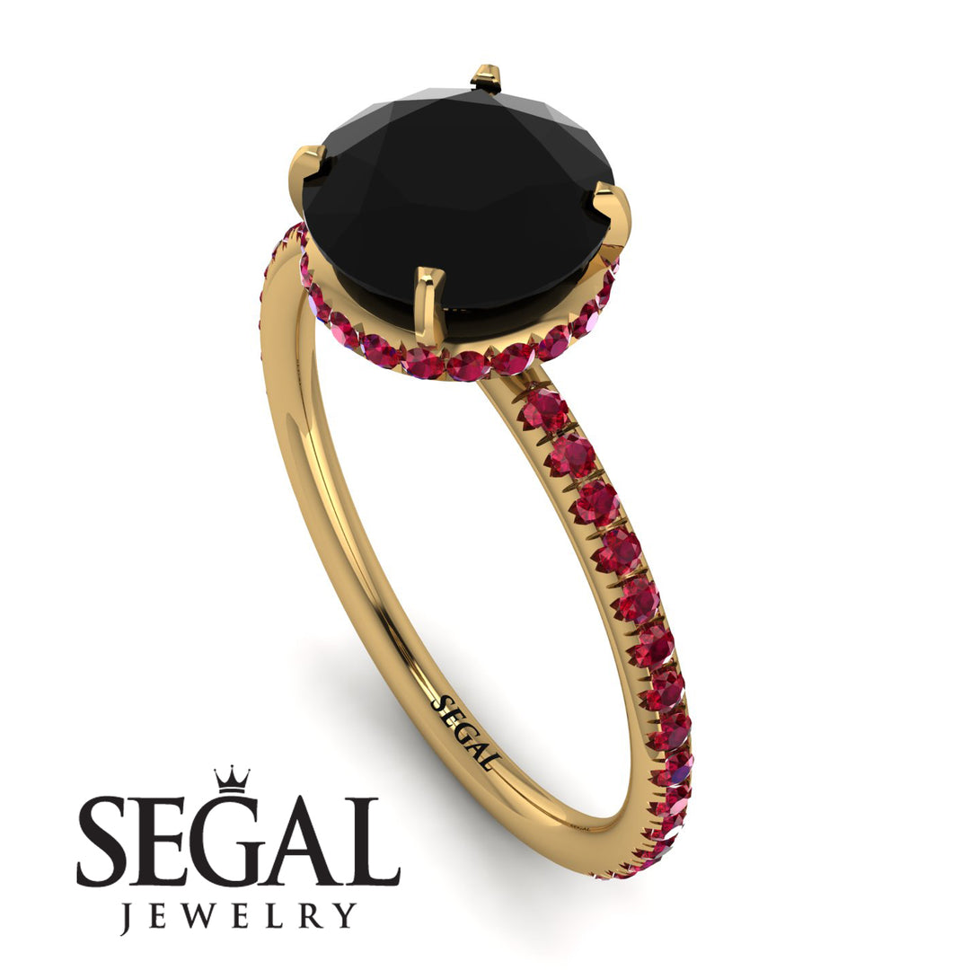 Hidden Halo Black Diamond Ring - Fiona No. 52