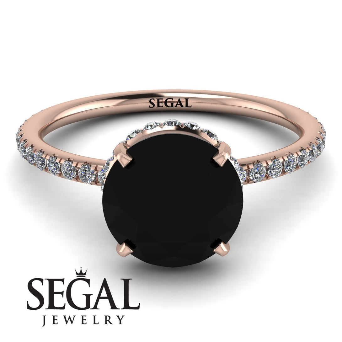 Hidden Halo Black Diamond Ring - Fiona No. 8
