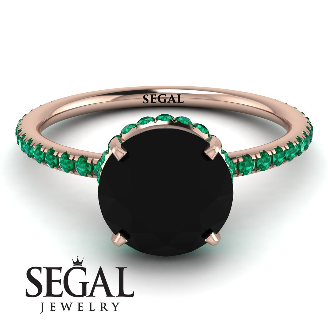Hidden Halo Black Diamond Ring - Fiona No. 23