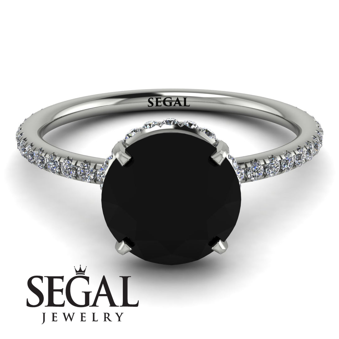 Hidden Halo Black Diamond Ring - Fiona No. 9