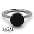 Hidden Halo Black Diamond Ring - Fiona No. 9