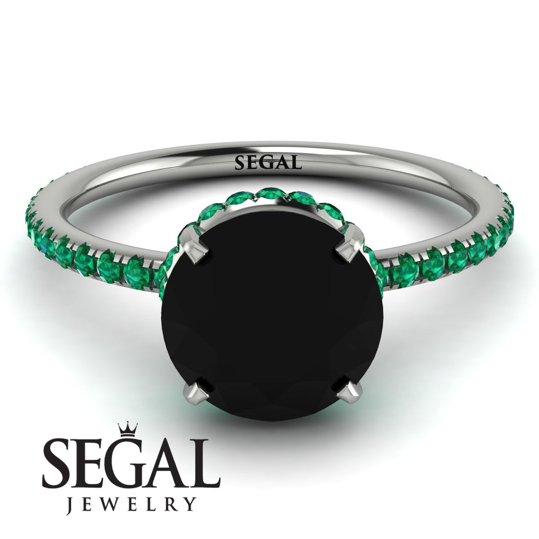 Hidden Halo Black Diamond Ring - Fiona No. 24