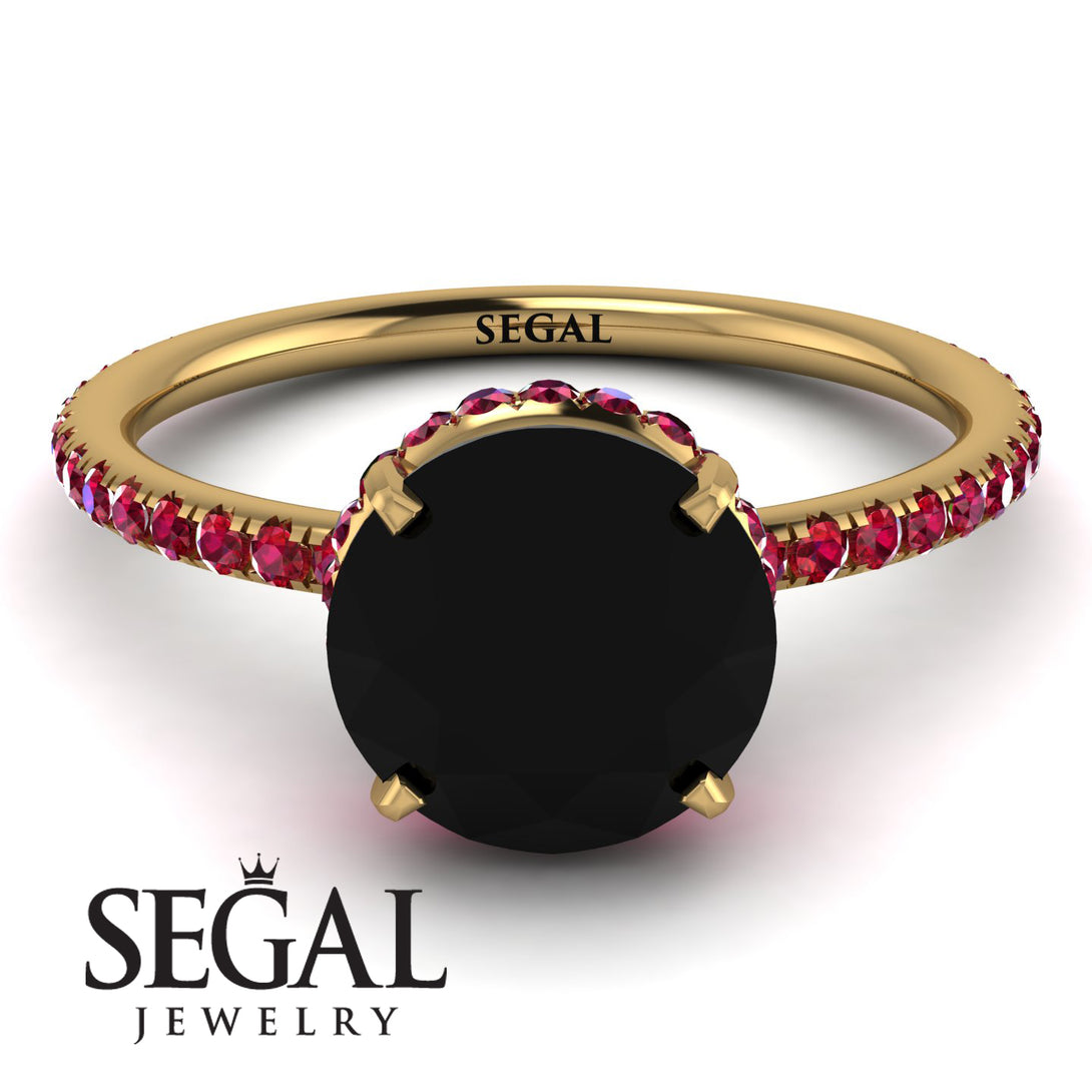 Hidden Halo Black Diamond Ring - Fiona No. 52