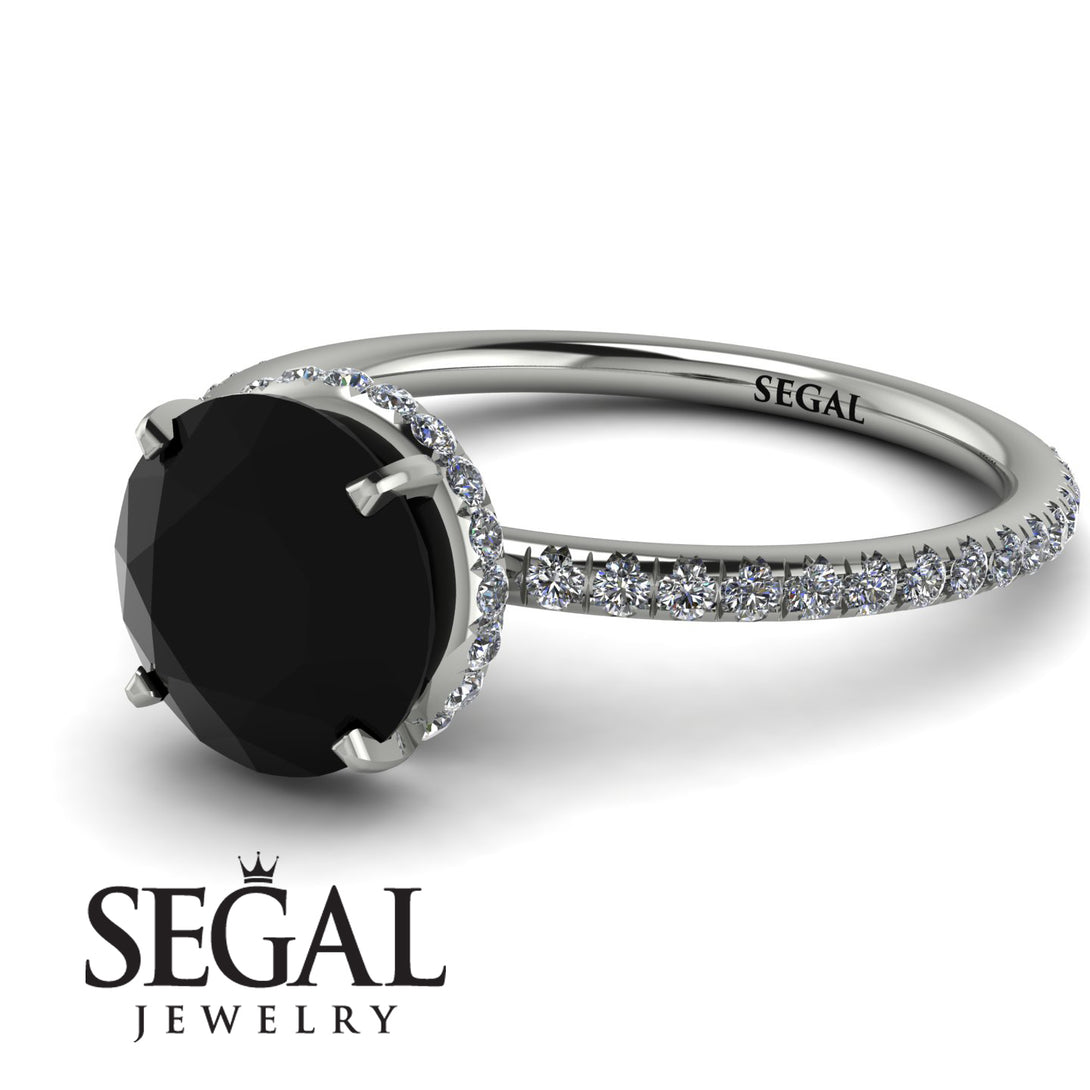 Hidden Halo Black Diamond Ring - Fiona No. 9