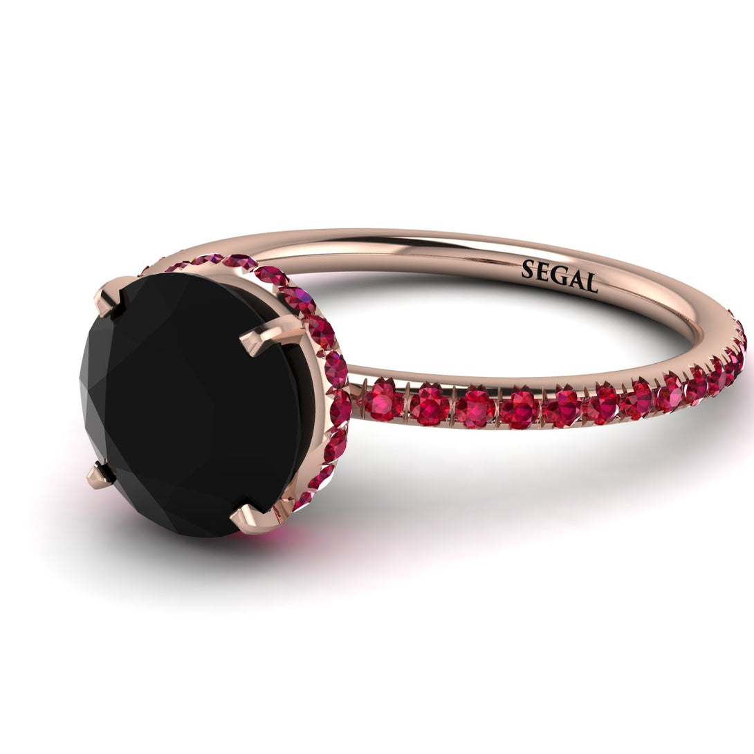 Hidden Halo Black Diamond Ring - Fiona No. 53