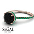 Hidden Halo Black Diamond Ring - Fiona No. 23