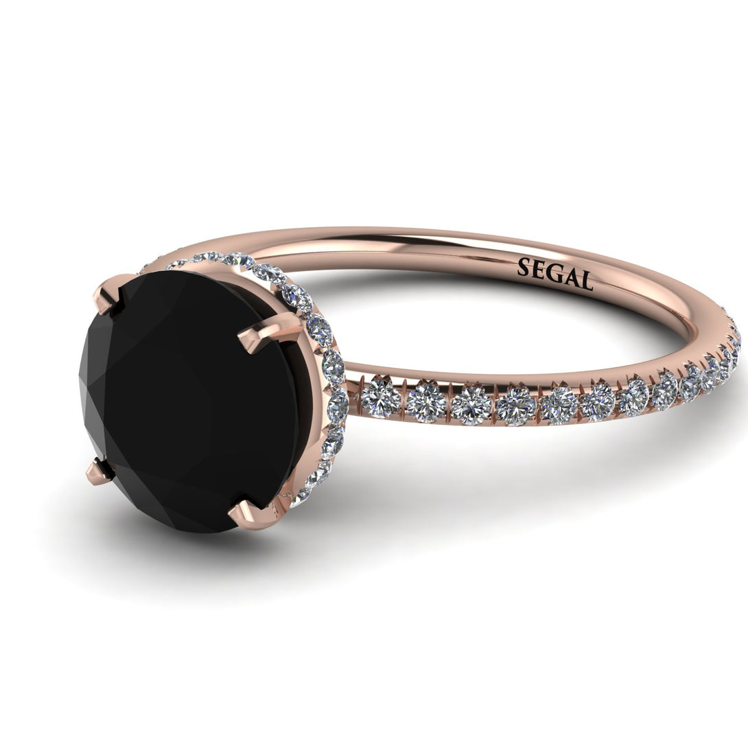Hidden Halo Black Diamond Ring - Fiona No. 8