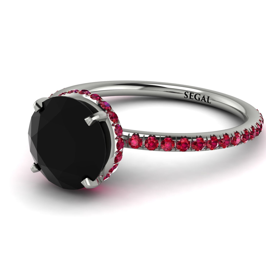 Hidden Halo Black Diamond Ring - Fiona No. 54