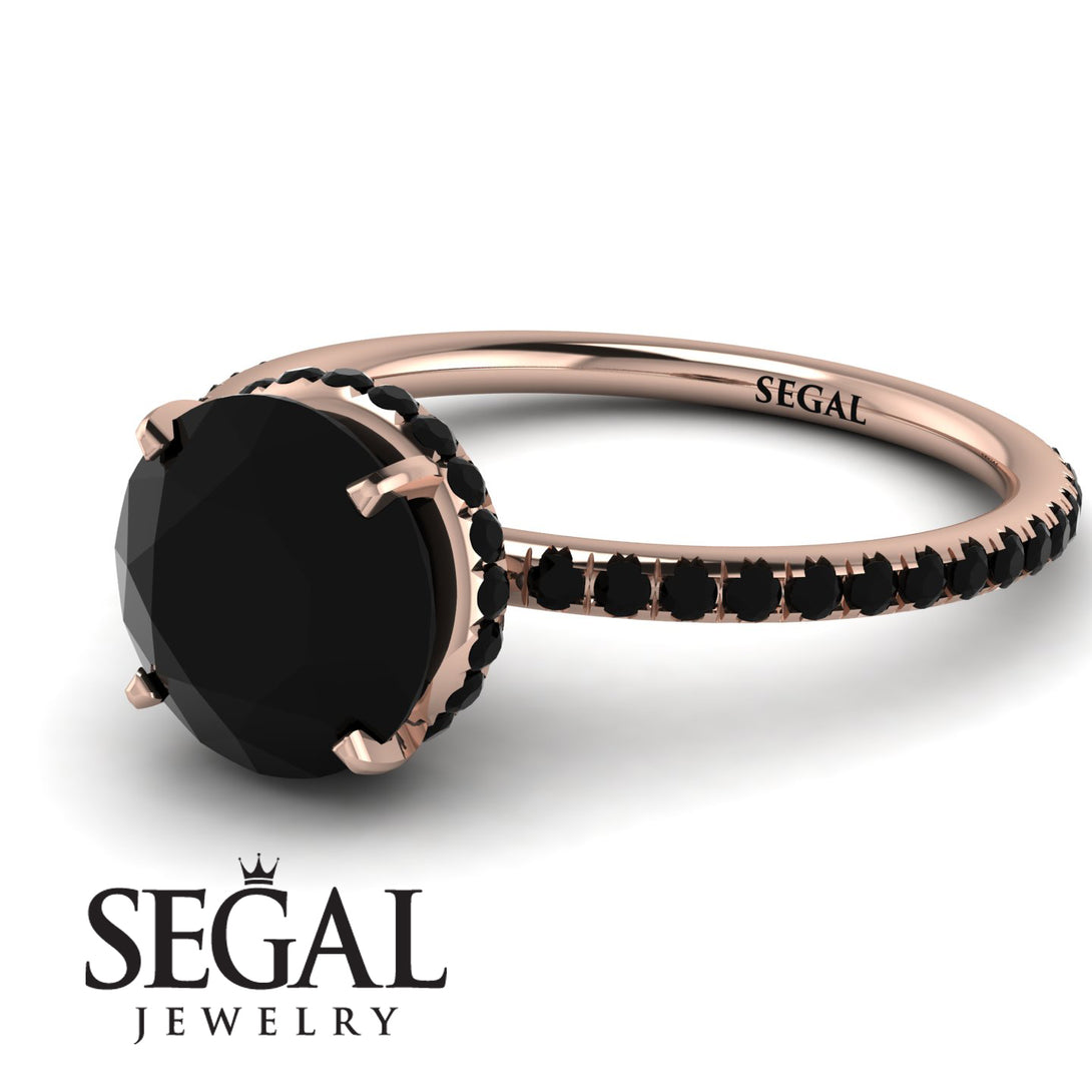 Hidden Halo Black Diamond Ring - Fiona No. 38