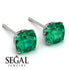 Hidden Halo Cushion Emerald Earrings - Alivia No. 6 image 10