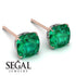 Hidden Halo Cushion Emerald Earrings - Alivia No. 5 image 10