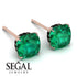 Hidden Halo Cushion Emerald Earrings - Alivia No. 35