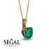 Hidden Halo Cushion Emerald Necklace - Alivia No. 64