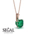 Hidden Halo Cushion Emerald Necklace - Alivia No. 20 image 14