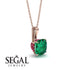 Hidden Halo Cushion Emerald Necklace - Alivia No. 50 image 14