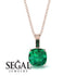 Hidden Halo Cushion Emerald Necklace - Alivia No. 20 image 2