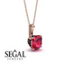 Hidden Halo Cushion Ruby Necklace - Alivia No. 41 image 14