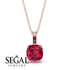Hidden Halo Cushion Ruby Necklace - Alivia No. 11 image 2