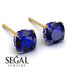 Hidden Halo Cushion Sapphire Earrings - Alivia No. 73 image 10