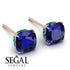 Hidden Halo Cushion Sapphire Earrings - Alivia No. 29 image 10