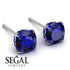 Hidden Halo Cushion Sapphire Earrings - Alivia No. 75 image 3