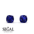 Hidden Halo Cushion Sapphire Earrings - Alivia No. 30 image 2