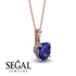 Hidden Halo Cushion Sapphire Necklace - Alivia No. 14 image 14