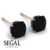 Hidden Halo Cushion Black Diamond Earrings - Alivia No. 68 image 10