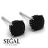 Hidden Halo Cushion Black Diamond Earrings - Alivia No. 39 image 2