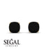 Hidden Halo Cushion Black Diamond Earrings - Alivia No. 67