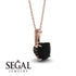 Hidden Halo Cushion Black Diamond Necklace - Alivia No. 38