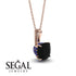 Hidden Halo Cushion Black Diamond Necklace - Alivia No. 68