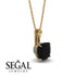 Hidden Halo Cushion Black Diamond Necklace - Alivia No. 7