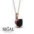 Hidden Halo Cushion Black Diamond Necklace - Alivia No. 53