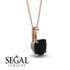 Hidden Halo Cushion Black Diamond Necklace - Alivia No. 8