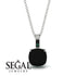 Hidden Halo Cushion Black Diamond Necklace - Alivia No. 24 image 2