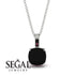Hidden Halo Cushion Black Diamond Necklace - Alivia No. 54