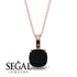 Hidden Halo Cushion Black Diamond Necklace - Alivia No. 8