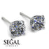 Hidden Halo Cushion Diamond Earrings - Alivia No. 3