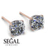 Hidden Halo Cushion Diamond Earrings - Alivia No. 2