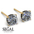 Hidden Halo Cushion Diamond Earrings - Alivia No. 31