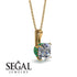 Hidden Halo Cushion Diamond Necklace - Alivia No. 16