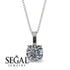 Hidden Halo Cushion Diamond Necklace - Alivia No. 33
