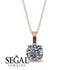 Hidden Halo Cushion Diamond Necklace - Alivia No. 47