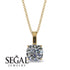 Hidden Halo Cushion Diamond Necklace - Alivia No. 61 image 2
